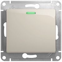 Выключатель с подсветкой без рамки Systeme Electric Glossa 1-кл. молочный картинка